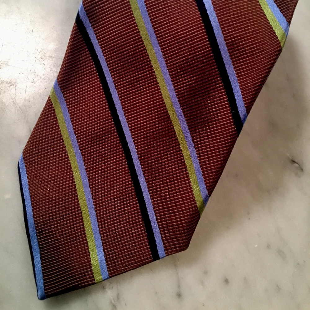 BROOKS BROTHERS silk brown striped necktie